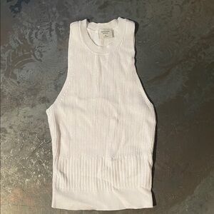 Abercrombie & Fitch White Ribbed tank top